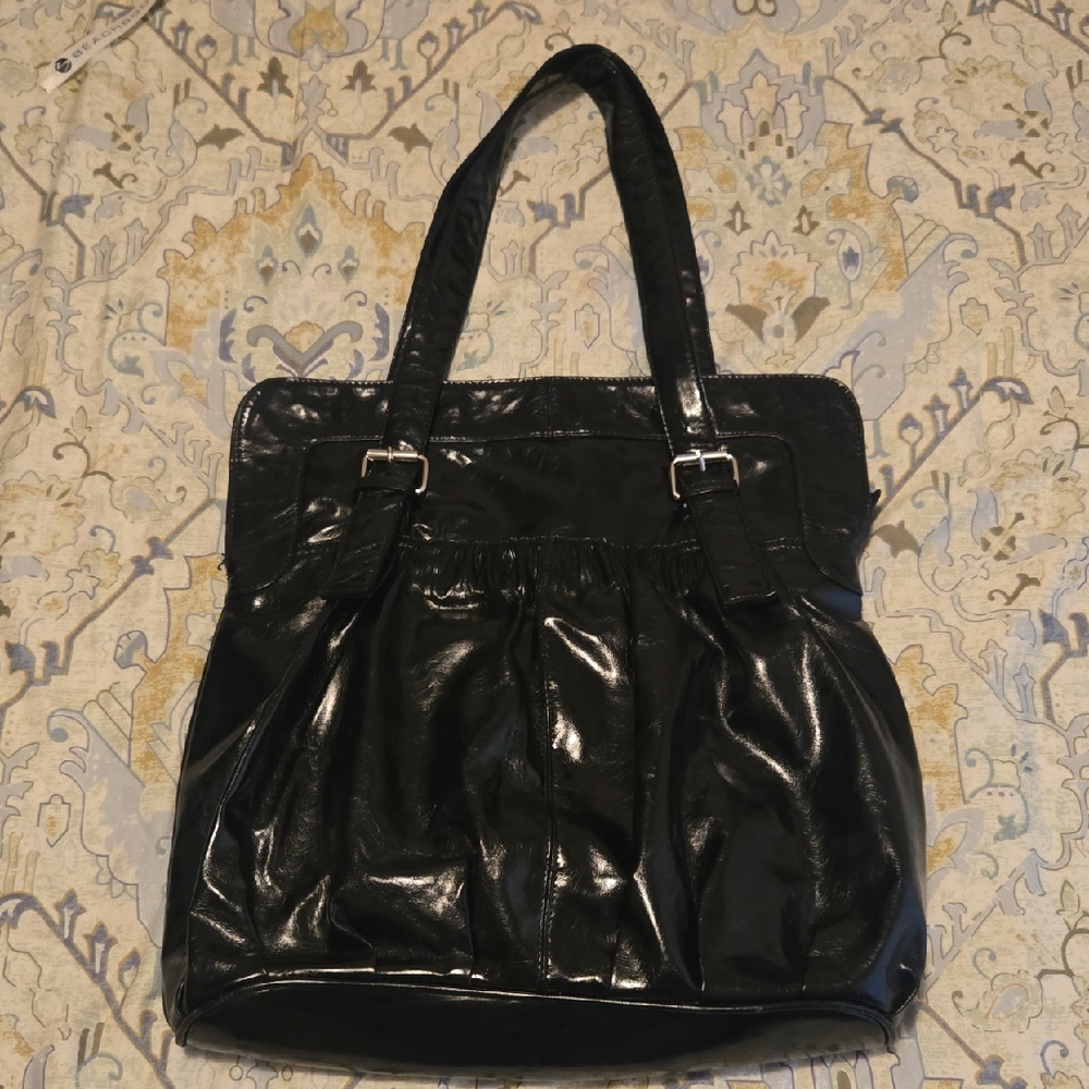 Black Pleather Tote Bag